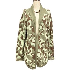 One Teaspoon Camo Knit Open Front Cardigan Jacket Cozy Knit Size Small NWT